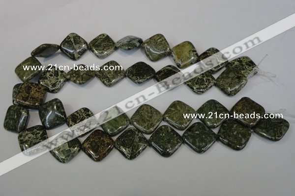 CNS532 15.5 inches 20*20mm diamond natural serpentine jasper beads