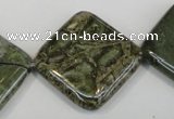 CNS533 15.5 inches 25*25mm diamond natural serpentine jasper beads