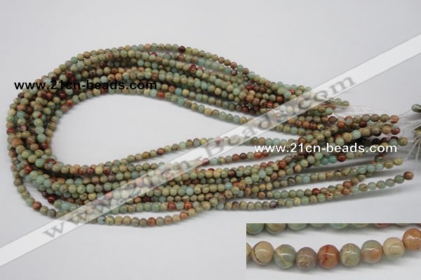 CNS60 15.5 inches 4mm round natural serpentine jasper beads