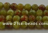 CNS601 15.5 inches 6mm round green dragon serpentine jasper beads