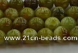 CNS602 15.5 inches 8mm round green dragon serpentine jasper beads