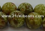 CNS608 15.5 inches 20mm round green dragon serpentine jasper beads