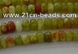 CNS609 15.5 inches 2.5*4mm rondelle green dragon serpentine jasper beads