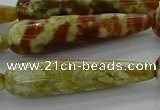 CNS621 15.5 inches 10*40mm teardrop green dragon serpentine jasper beads