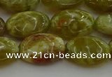 CNS633 15.5 inches 13*18mm oval green dragon serpentine jasper beads