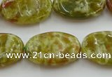 CNS634 15.5 inches 15*20mm oval green dragon serpentine jasper beads