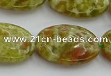 CNS635 15.5 inches 18*25mm oval green dragon serpentine jasper beads