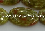 CNS637 15.5 inches 22*30mm oval green dragon serpentine jasper beads