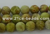 CNS650 15.5 inches 6mm round matte green dragon serpentine jasper beads