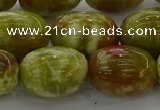 CNS664 15.5 inches 13*18mm drum green dragon serpentine jasper beads