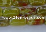 CNS670 15.5 inches 10*14mm rectangle green dragon serpentine jasper beads