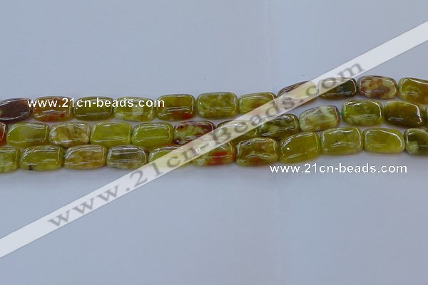 CNS670 15.5 inches 10*14mm rectangle green dragon serpentine jasper beads