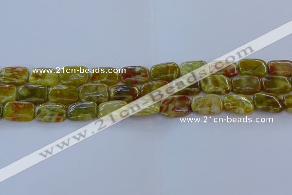 CNS671 15.5 inches 12*16mm rectangle green dragon serpentine jasper beads