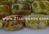 CNS672 15.5 inches 13*18mm rectangle green dragon serpentine jasper beads