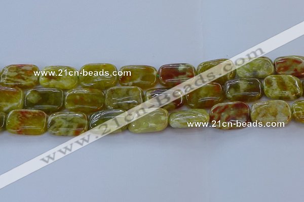 CNS673 15.5 inches 15*20mm rectangle green dragon serpentine jasper beads