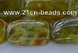 CNS674 15.5 inches 18*25mm rectangle green dragon serpentine jasper beads