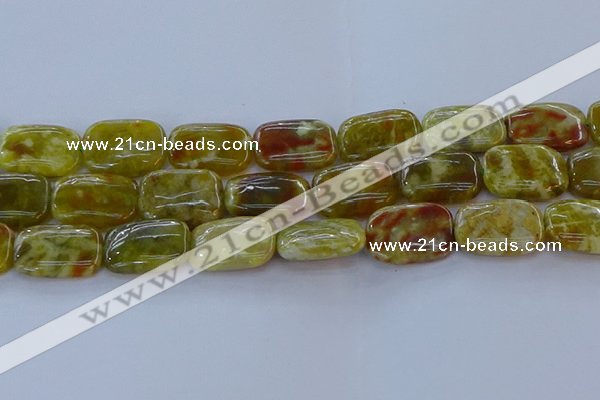 CNS674 15.5 inches 18*25mm rectangle green dragon serpentine jasper beads