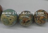 CNS69 15.5 inches 10mm - 22mm round natural serpentine jasper beads