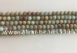 CNS706 15.5 inches 4mm round matte serpentine jasper beads