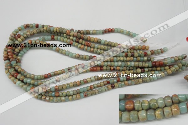 CNS71 15.5 inches 4*6mm rondelle natural serpentine jasper beads