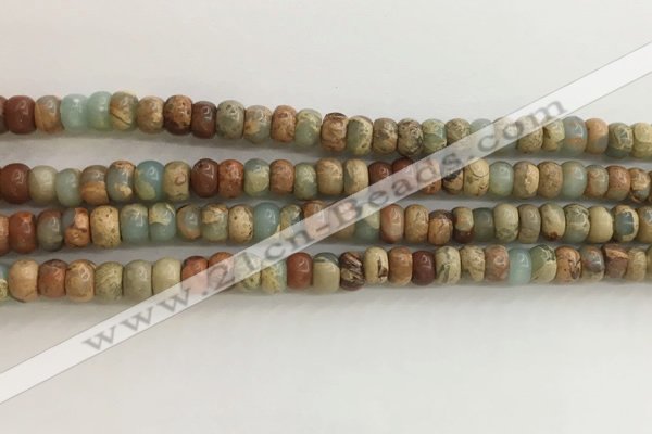 CNS713 15.5 inches 4*6mm rondelle serpentine jasper beads wholesale