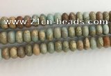 CNS716 15.5 inches 7*12mm rondelle serpentine jasper beads wholesale