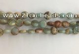 CNS720 15.5 inches 10mm flat round serpentine jasper beads wholesale