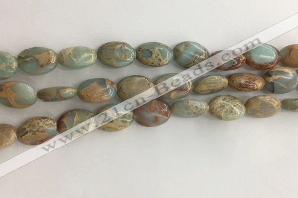 CNS724 15.5 inches 10*14mm oval serpentine jasper beads wholesale