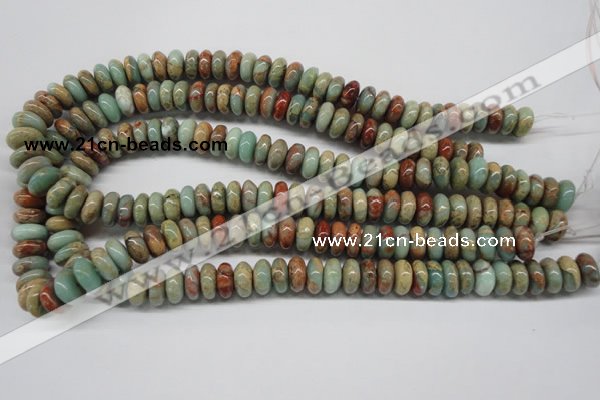 CNS74 15.5 inches 6*12mm rondelle natural serpentine jasper beads