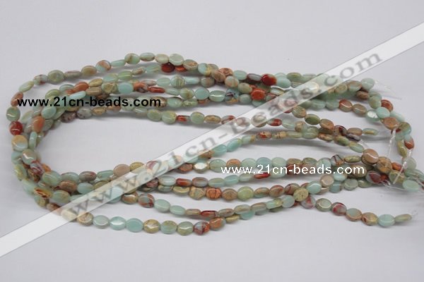 CNS89 15.5 inches 6*8mm oval natural serpentine jasper beads