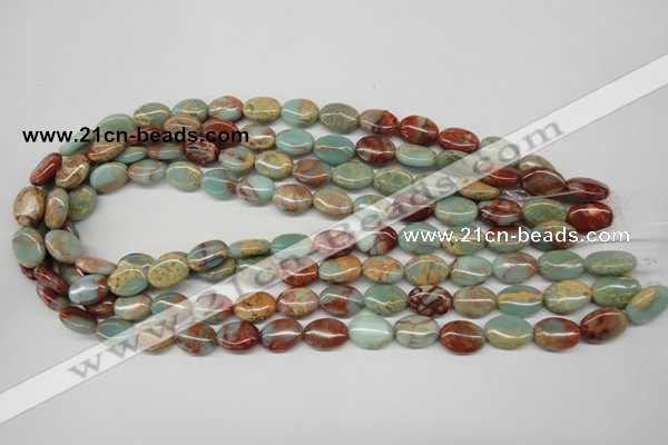 CNS90 15.5 inches 10*14mm oval natural serpentine jasper beads