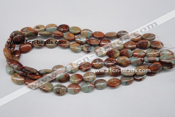 CNS91 15.5 inches 12*16mm oval natural serpentine jasper beads