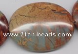 CNS98 15.5 inches 35*45mm oval natural serpentine jasper beads