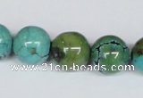 CNT06 16 inches 14mm round natural turquoise beads wholesale