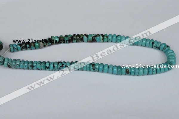 CNT10 16 inches 4*10mm rondelle natural turquoise beads wholesale