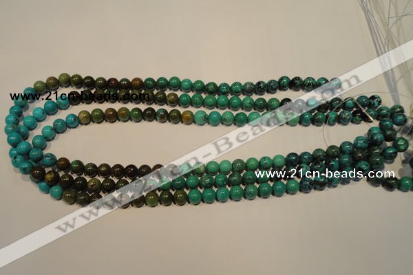 CNT103 15.5 inches 7mm round natural turquoise beads wholesale