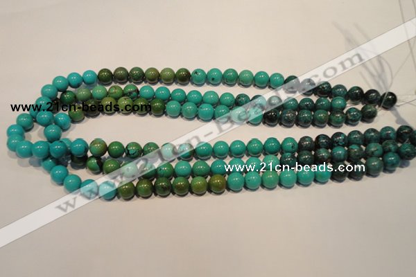 CNT105 15.5 inches 9mm round natural turquoise beads wholesale