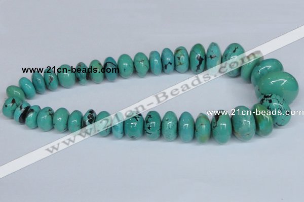 CNT12 16 inches multi-size rondelle natural turquoise beads wholesale