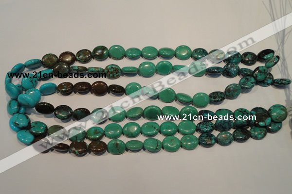CNT120 15.5 inches 10*12mm oval natural turquoise beads wholesale
