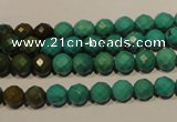 CNT130 15.5 inches 6mm faceted round natural turquoise beads