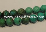 CNT131 15.5 inches 8mm faceted round natural turquoise beads