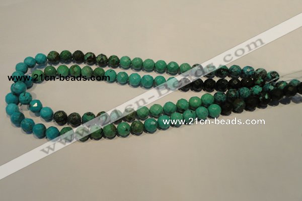 CNT131 15.5 inches 8mm faceted round natural turquoise beads