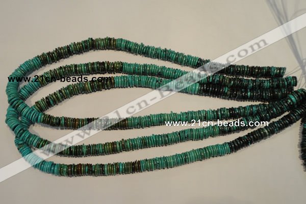 CNT138 15.5 inches 1.5*7.5mm disk natural turquoise beads