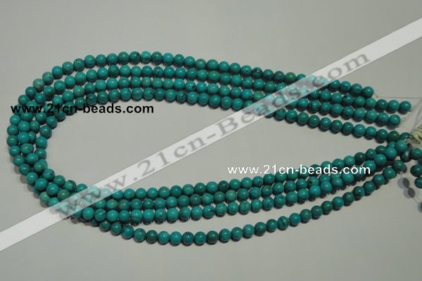 CNT146 15.5 inches 6mm round natural turquoise beads wholesale