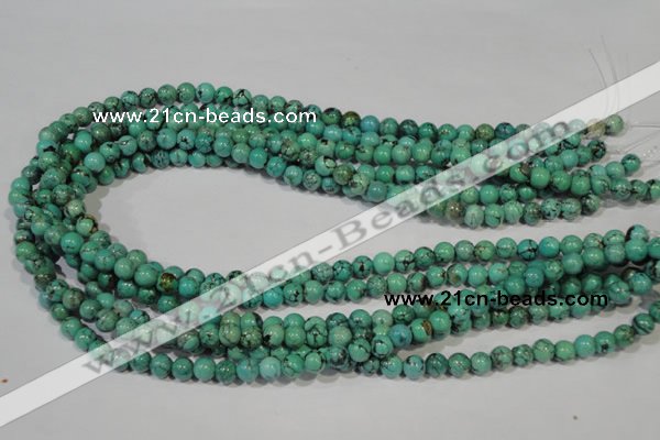 CNT206 15.5 inches 6mm round natural turquoise beads wholesale