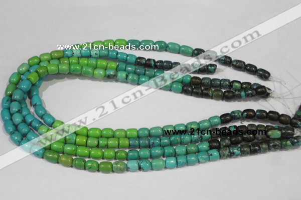 CNT210 15.5 inches 7*5mm – 7*9mm drum natural turquoise beads wholesale