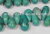 CNT230 Top-drilled 6*12mm - 8*18mm teardrop natural turquoise beads