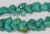 CNT232 15.5 inches 10*16mm animal natural turquoise beads wholesale