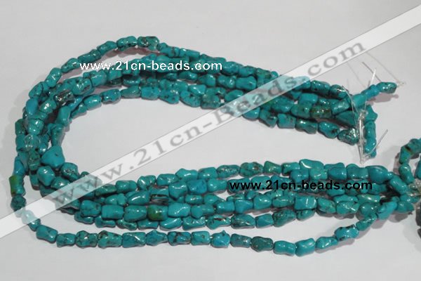 CNT237 15.5 inches 7*10mm bone natural turquoise beads wholesale