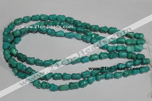 CNT238 15.5 inches 9*12mm bone natural turquoise beads wholesale